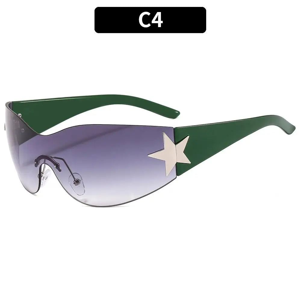 Y2K Oversized Goggle Wrap Around Sunglasses – Unisex UV Goggle Sunglasses SWANS C4