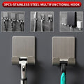 SWANS Stainless Steel No-Drill Adhesive Hooks 1/3/6 Pack Adhesive Wall Hooks SWANS 3pcs