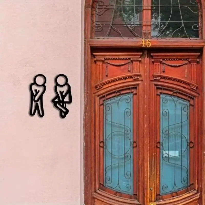 Funny Acrylic Restroom Signs Men & Women – 2-Pack Door Decor Restroom Door Signs SWANS