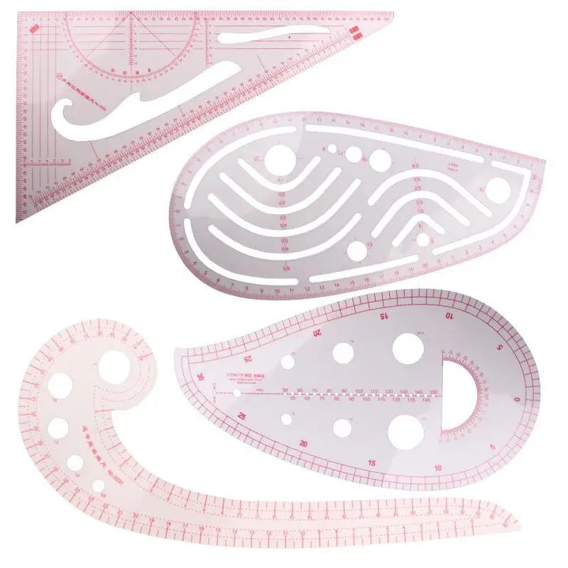 Tailor Measuring Ruler Kit 4/5/6/9Pcs – Sewing Quilting Tools Sewing Ruler Set SWANS 4Pcs