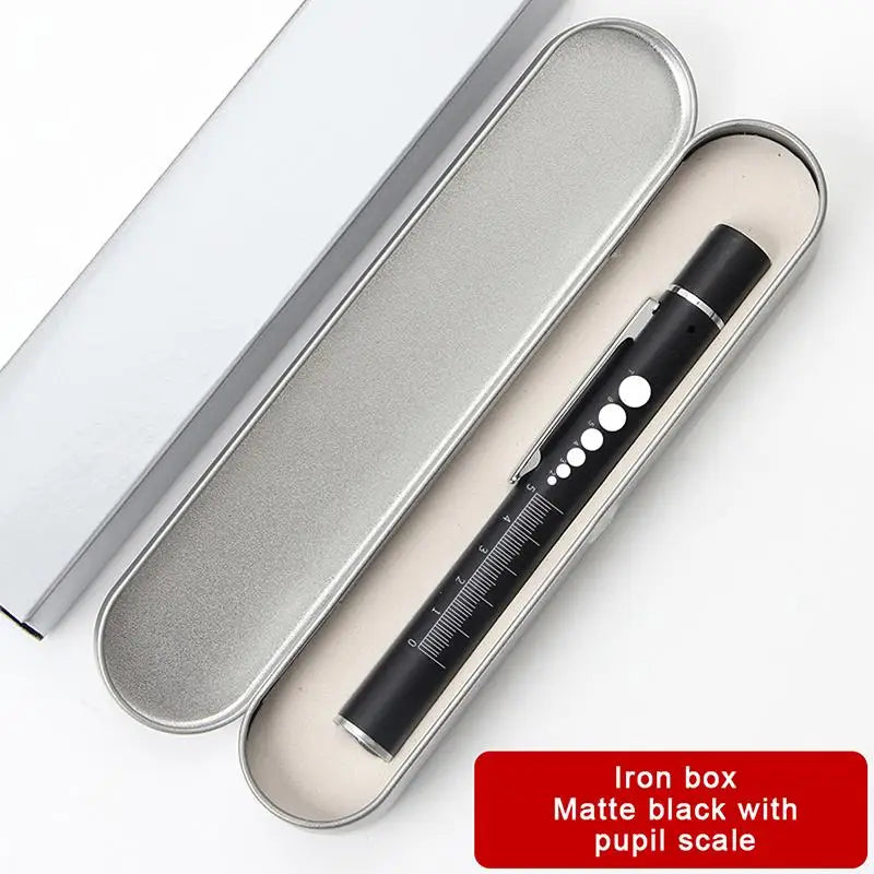 YOVIP Dual LED Clinical Penlight – USB Rechargeable Steel Clinical Penlight SWANS Black Box