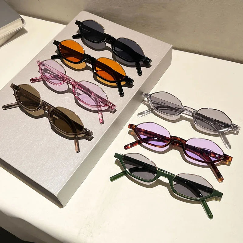Y2K Rivet Punk Sunglasses – Unisex Vintage Metal Small Frame Punk Sunglasses SWANS
