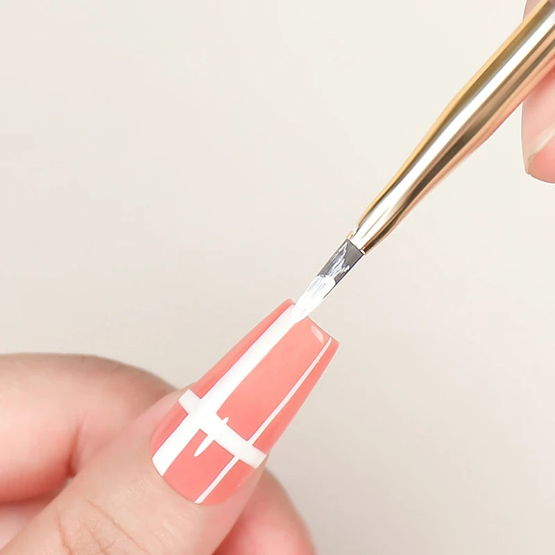 YOVIP Dual-End Nail Art Liner & Grid Brush – DIY Design Nail Art Brush SWANS