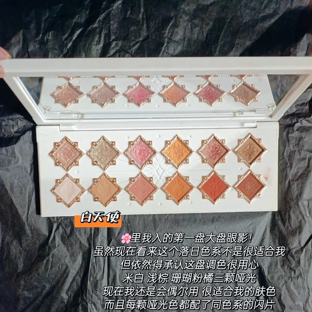 Flower Knows Little Angel 12-Color Eyeshadow Palette | Matte & Shimmer Eyeshadow Palette SWANS