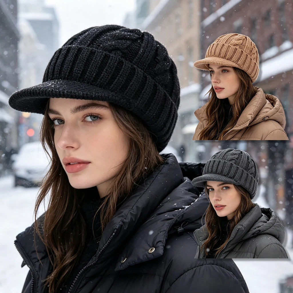Winter Knitted Duckbill Beanie – Unisex Windproof Warm Hat Knitted Beanie Hat SWANS
