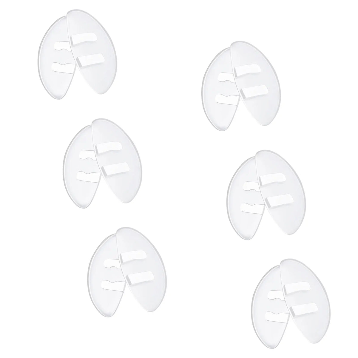 Silicone Push-In Nose Pads 15mm×6mm – Clear Anti-Slip Eyeglass Eyewear Accessories SWANS 6 Pairs