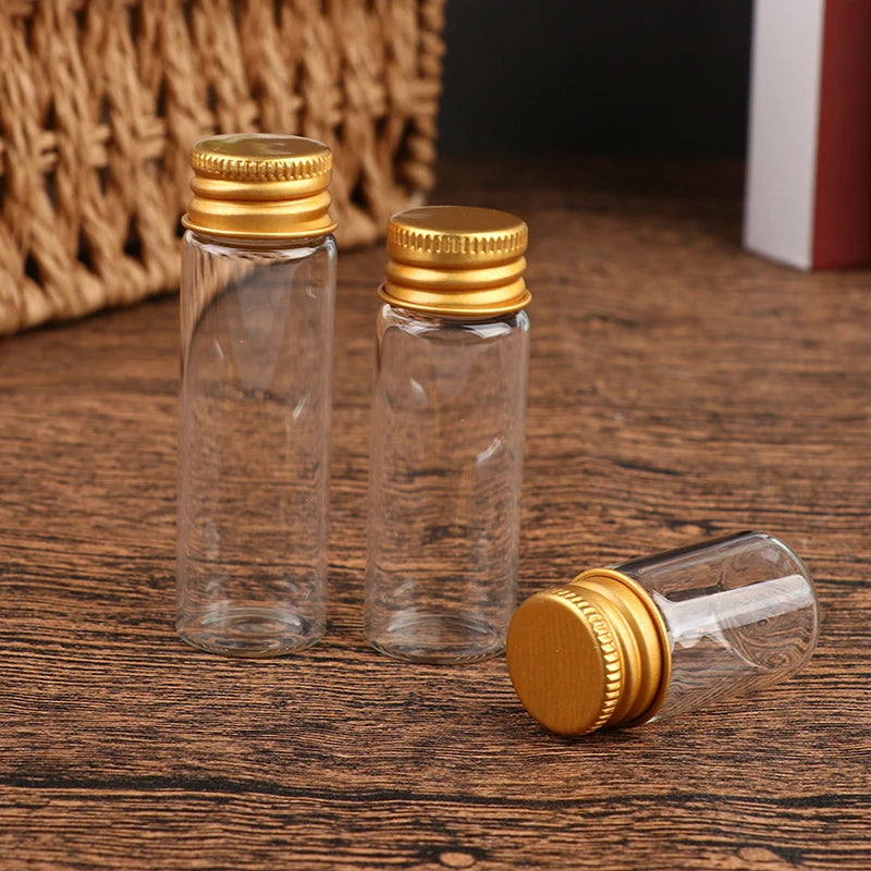 10-Pack Mini Glass Jars with Screw Cap – 5ml to 26ml Vials Mini Glass Storage Jars SWANS