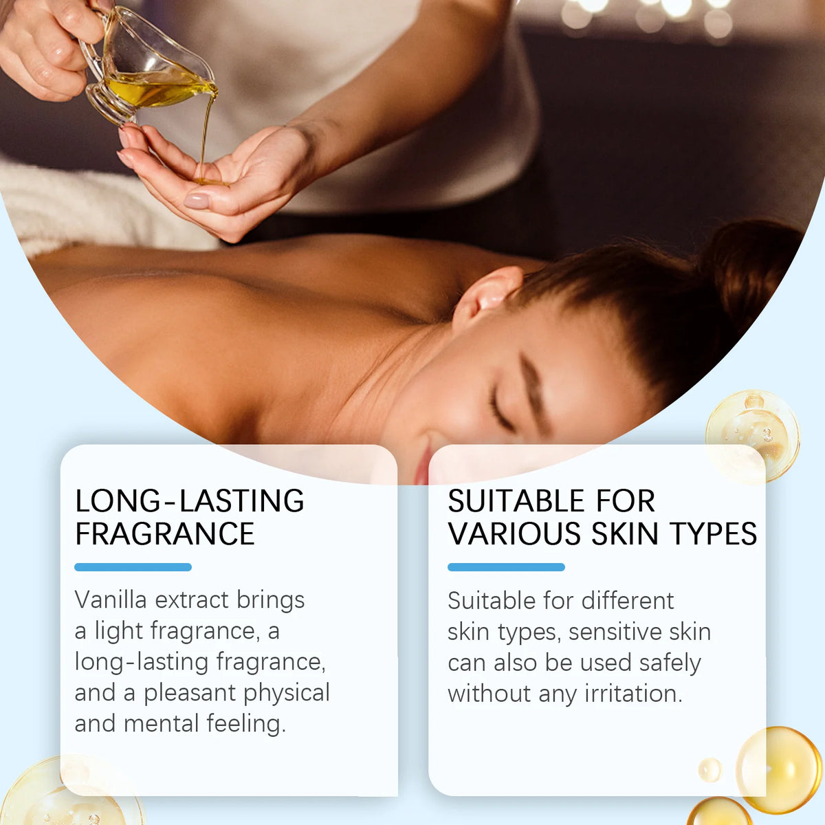 OceAura Caramel Vanilla Body Massage Oil | Hydrating Glow Oil Body Massage Oil SWANS
