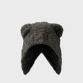 Bear Ear Knitted Beanie Hat – Cute Women's Winter Cap Knitted Beanie Hat SWANS grey