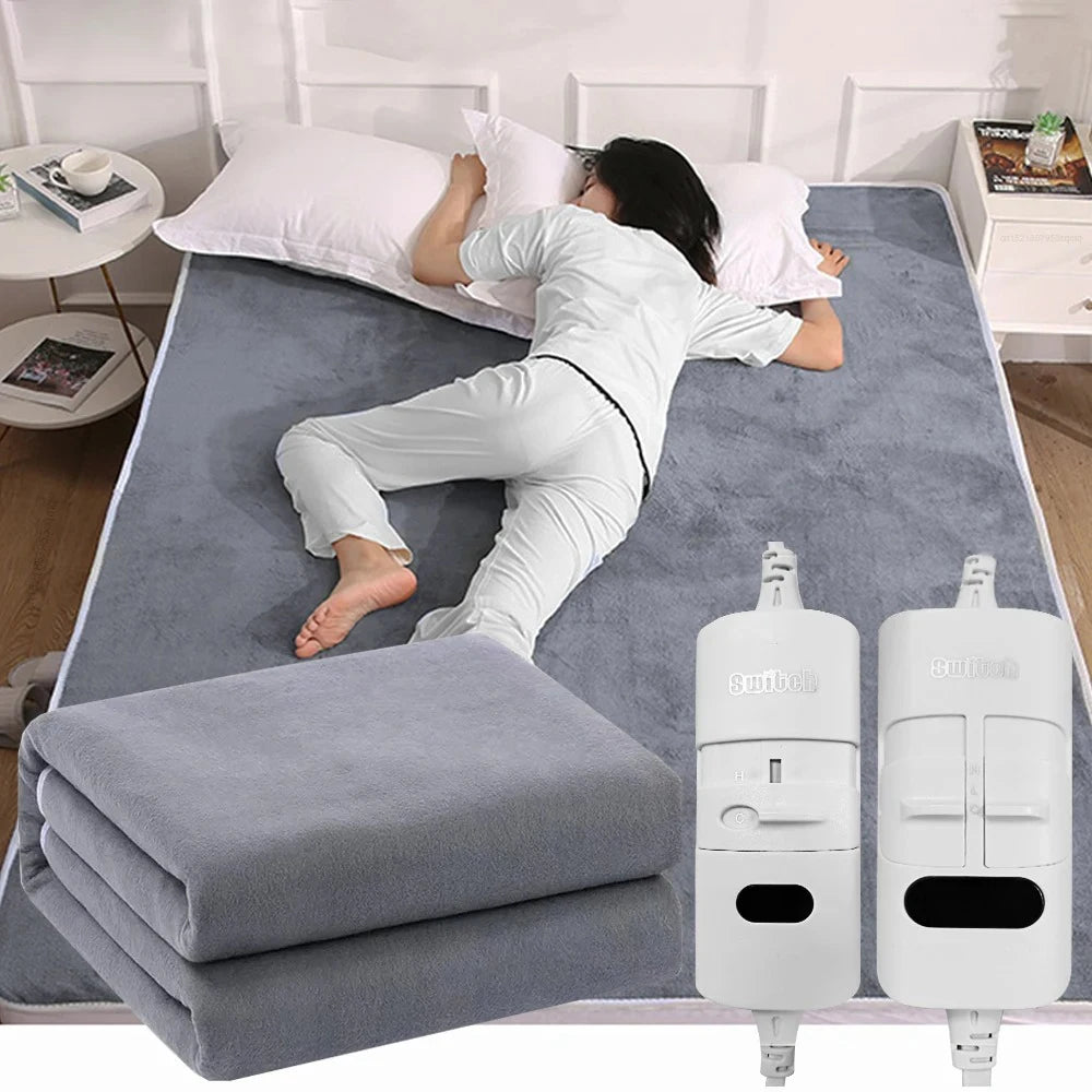 YTYIN Electric Heated Blanket 220V Auto Thermostat Mattress Pad Electric Heated Blanket SWANS
