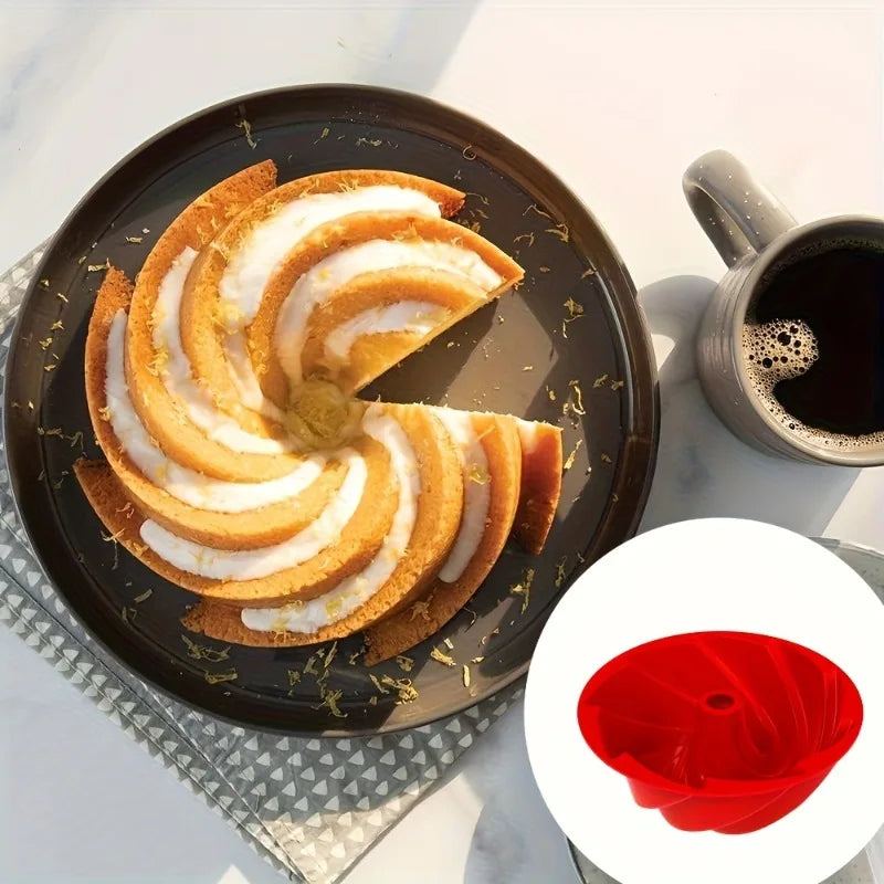 SWANS Silicone Cyclone Cake Mold – Oven & Steamer Baking Pan Silicone Cake Mold SWANS
