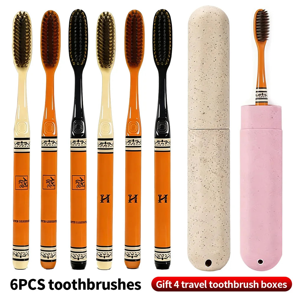 SWANS Soft Bristle Toothbrush + 4 Travel Cases Value Pack Toothbrush Travel Set SWANS 10-piece set