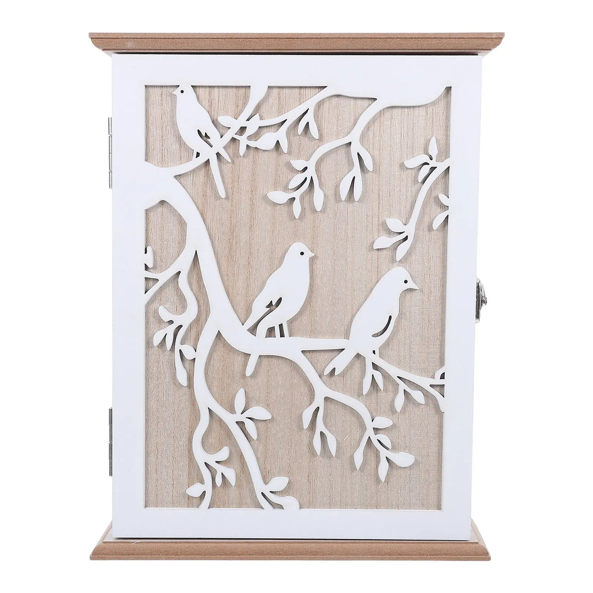 Wall Mounted Wood Key Cabinet – Rustic Bird Design Organizer Wall Key Cabinet SWANS
