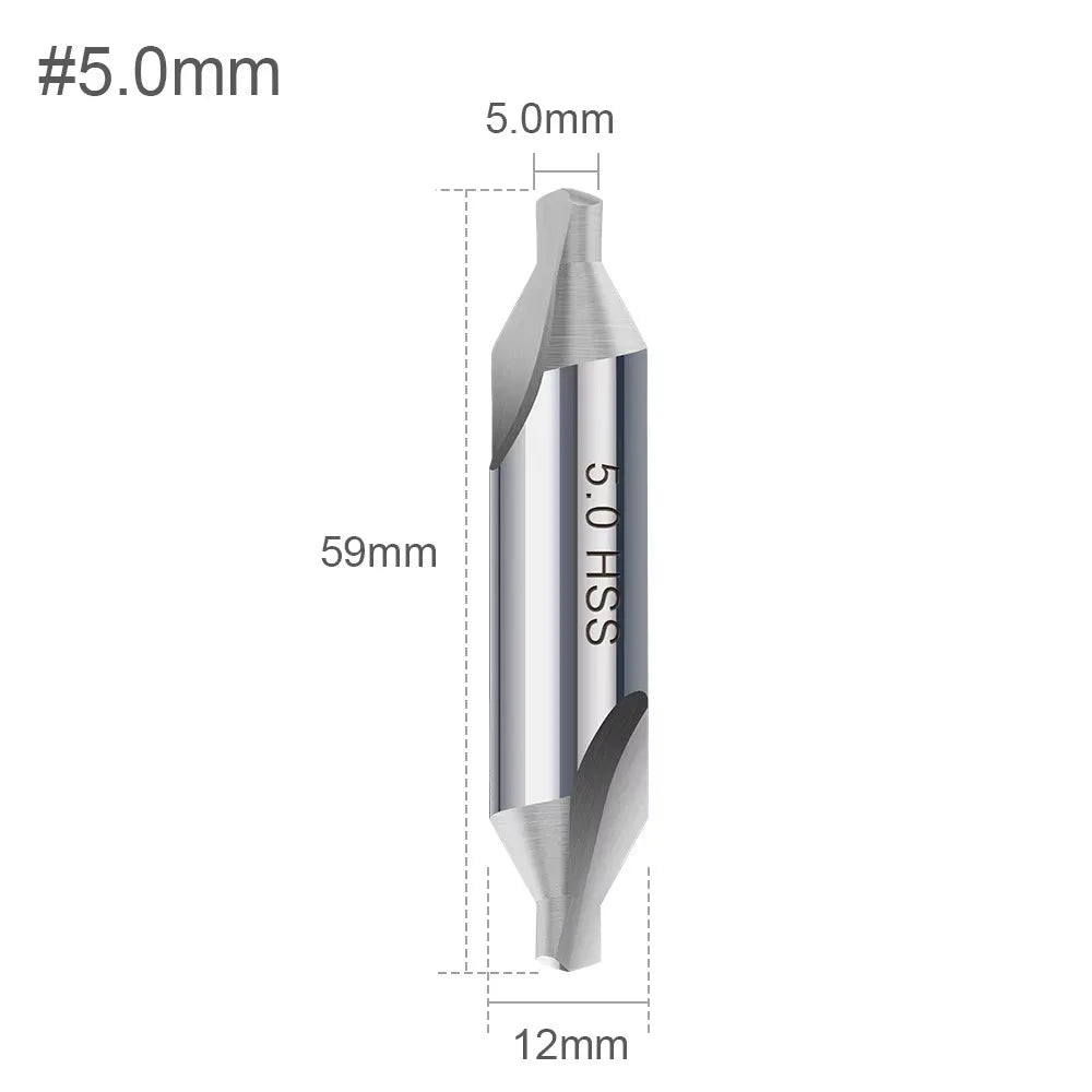HSS Center Drill Bits 60° – 1mm to 6mm Metal Drilling Set Center Drill Bit SWANS 5.0mm