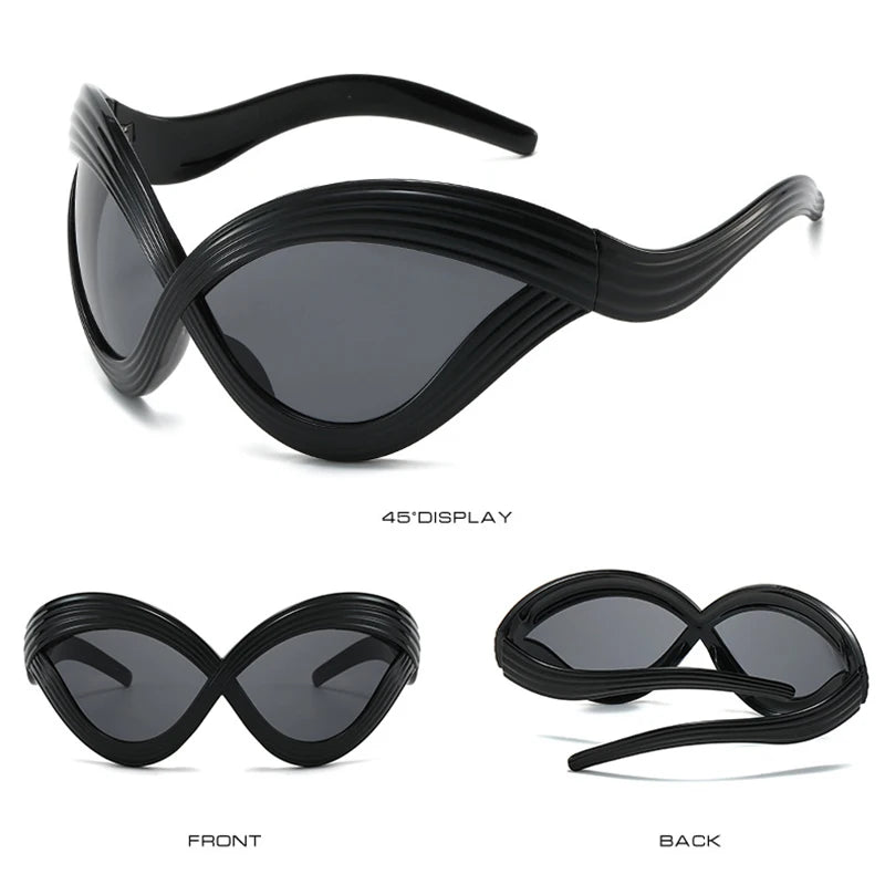 Y2K Oversized Cat Eye Sunglasses UV400 Gradient | TOYEARN Cat Eye Sunglasses SWANS