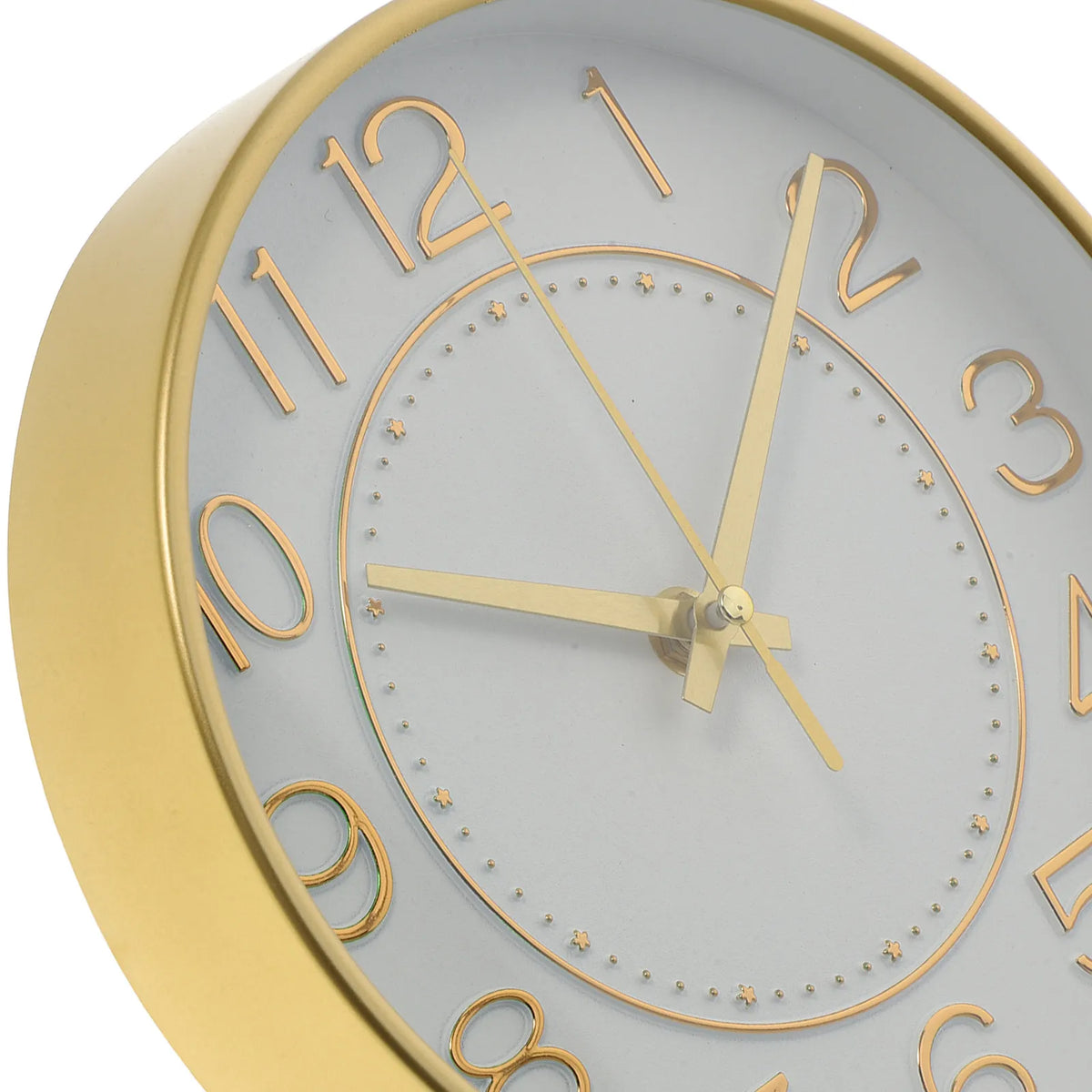 Silent Non-Ticking Quartz Wall Clock 8" Gold Numerals Wall Clock SWANS