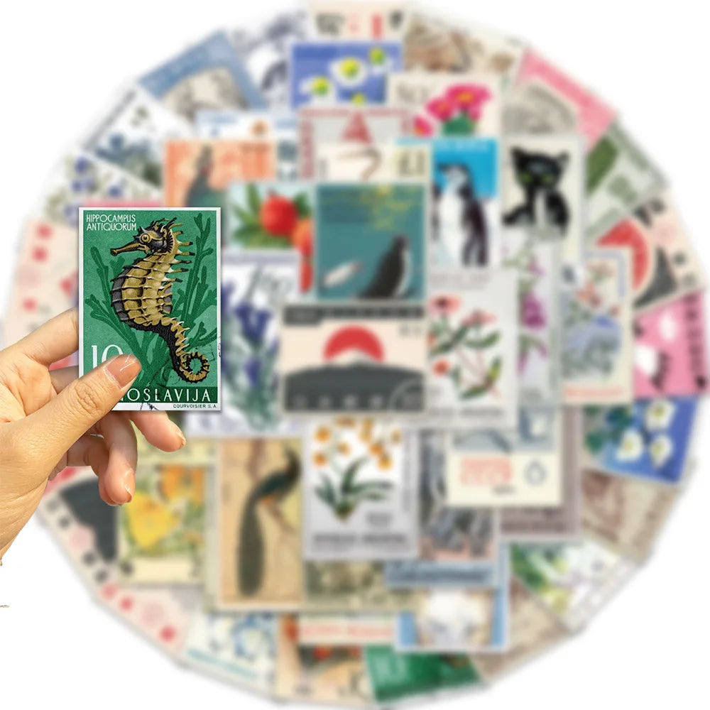 Vintage Stamp Stickers – Retro Waterproof Vinyl Decals 10/50 Pack Vinyl Sticker Pack SWANS