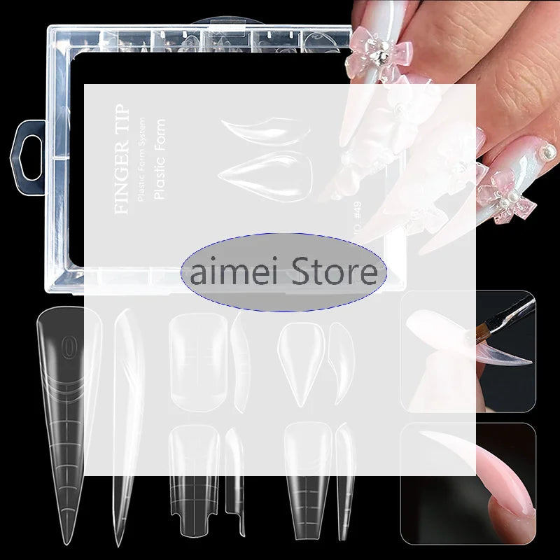 Clear Stiletto False Nail Tips 70/140/150pcs – DIY Extensions False Nail Tips SWANS