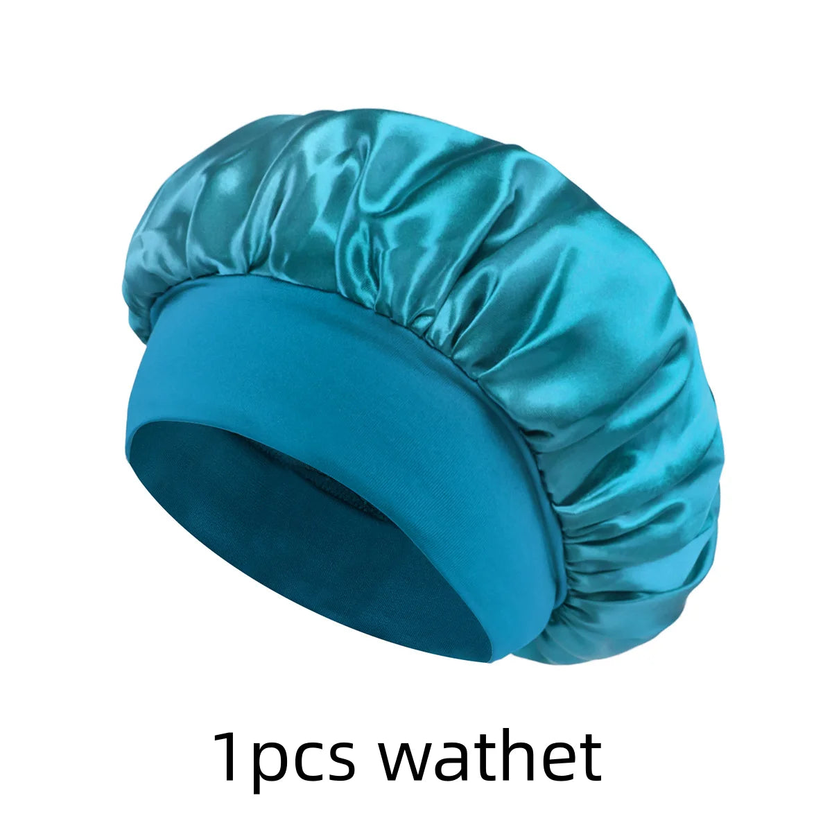 Satin Sleep Bonnet for Natural Curly Hair – Women's Silk Cap Satin Sleep Bonnet SWANS 1pcs wathet