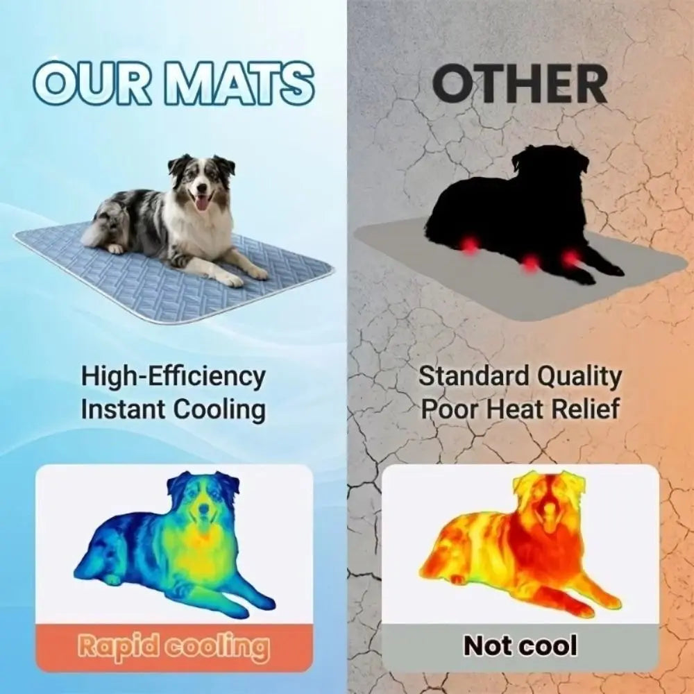 Dog Cooling Mat – Ice Fabric Bed Pad for All Dog Sizes Pet Cooling Mat SWANS