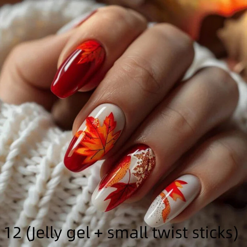 SWANS Green Lightning Press-On Nails Mid-Length Square 24pc Press-On Nails SWANS 12