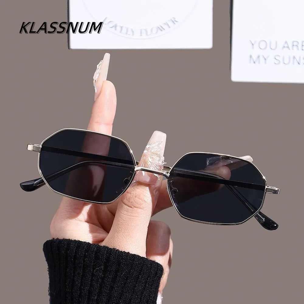KLASSNUM Polygonal Sunglasses – Unisex UV Fashion Eyewear Fashion Sunglasses SWANS