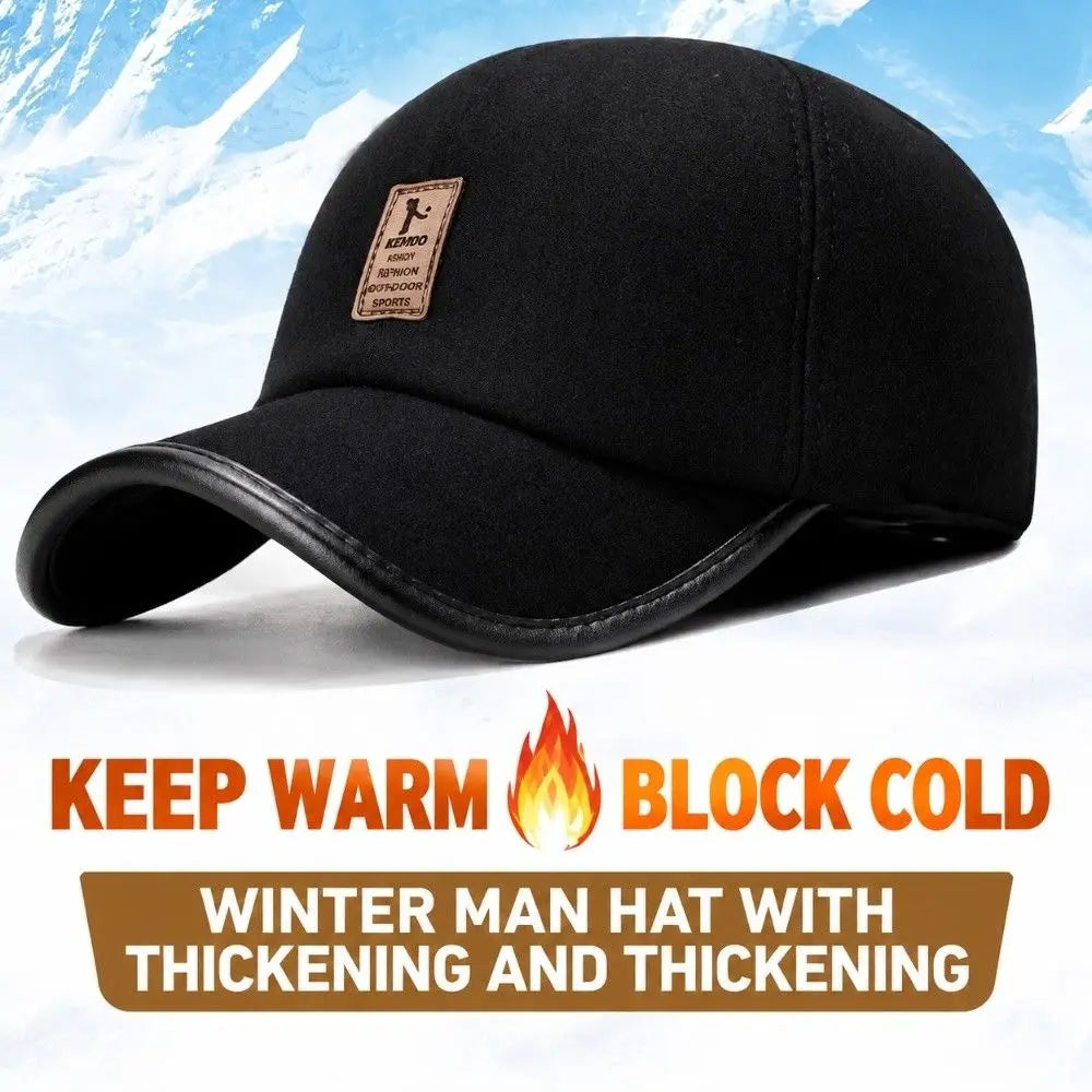 Winter Baseball Cap with Earflaps – Warm Wool Unisex Hat Winter Earflap Cap SWANS