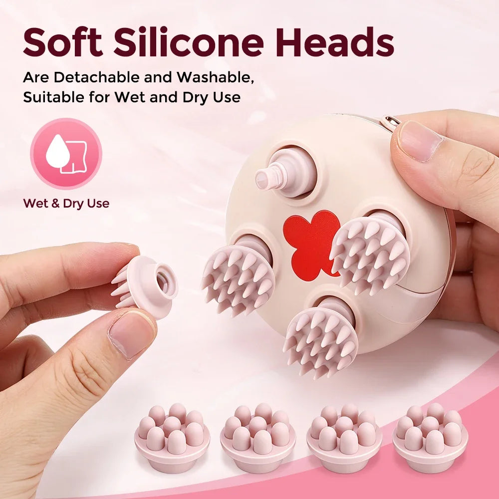 Hailicare Electric Scalp Massager 360° Kneading Warm Glow Electric Scalp Massager SWANS