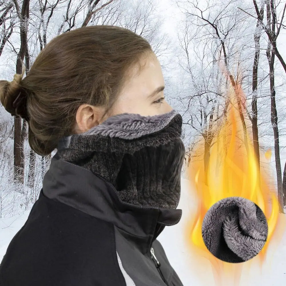 Fleece Lined Neck Gaiter – Windproof Knit Winter Loop Scarf Winter Neck Gaiter SWANS