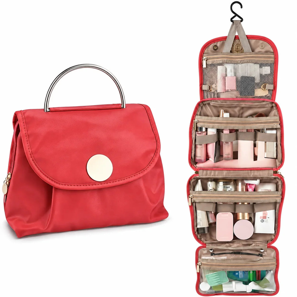 SWANS Hanging Travel Makeup Bag – Waterproof Toiletry Organizer Hanging Toiletry Bag SWANS