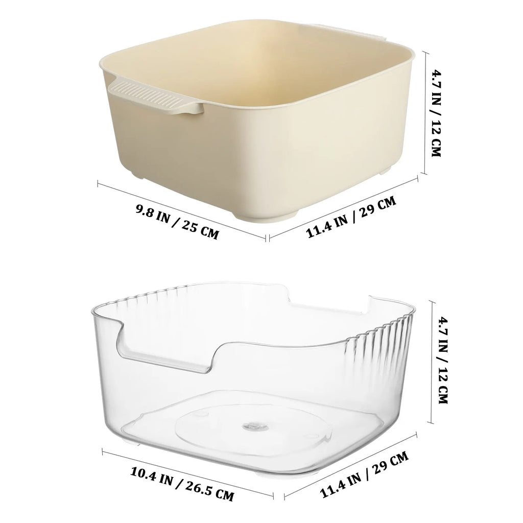 Double Layer Fruit Washing Bowl & Stackable Drain Colander Set Colander Strainer Set SWANS