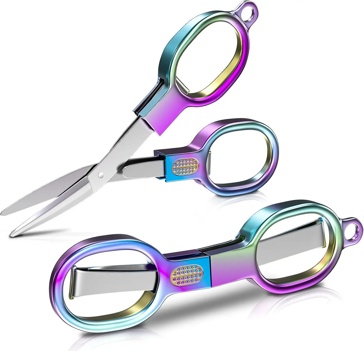 Rainbow Folding Scissors – Portable Stainless Steel Craft Snips Folding Scissors SWANS
