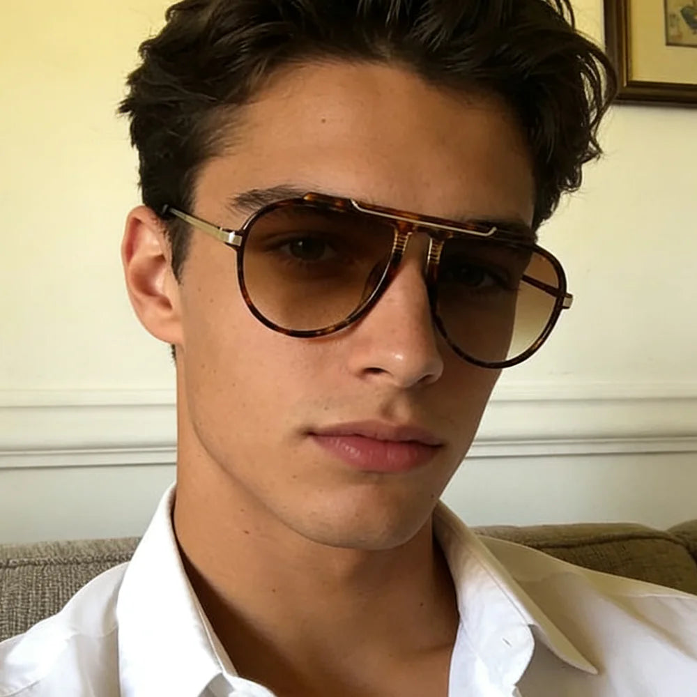 TOYEARN Vintage Pilot Sunglasses UV400 Big Frame Unisex Pilot Sunglasses SWANS