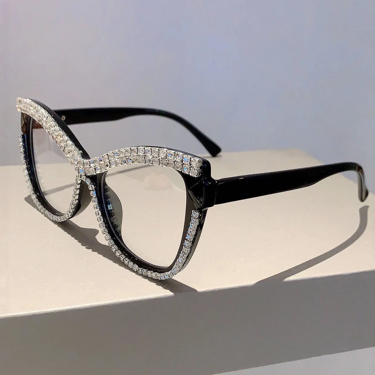 TOYEARN Butterfly Diamond Frame Blue Light Glasses Women Eyeglass Frames SWANS