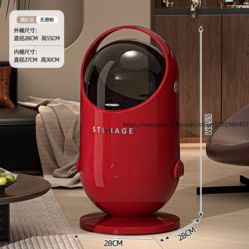 SWANS Rolling Trash Bin with Lid & Wheels – Stylish Home Waste Can Rolling Trash Bin SWANS