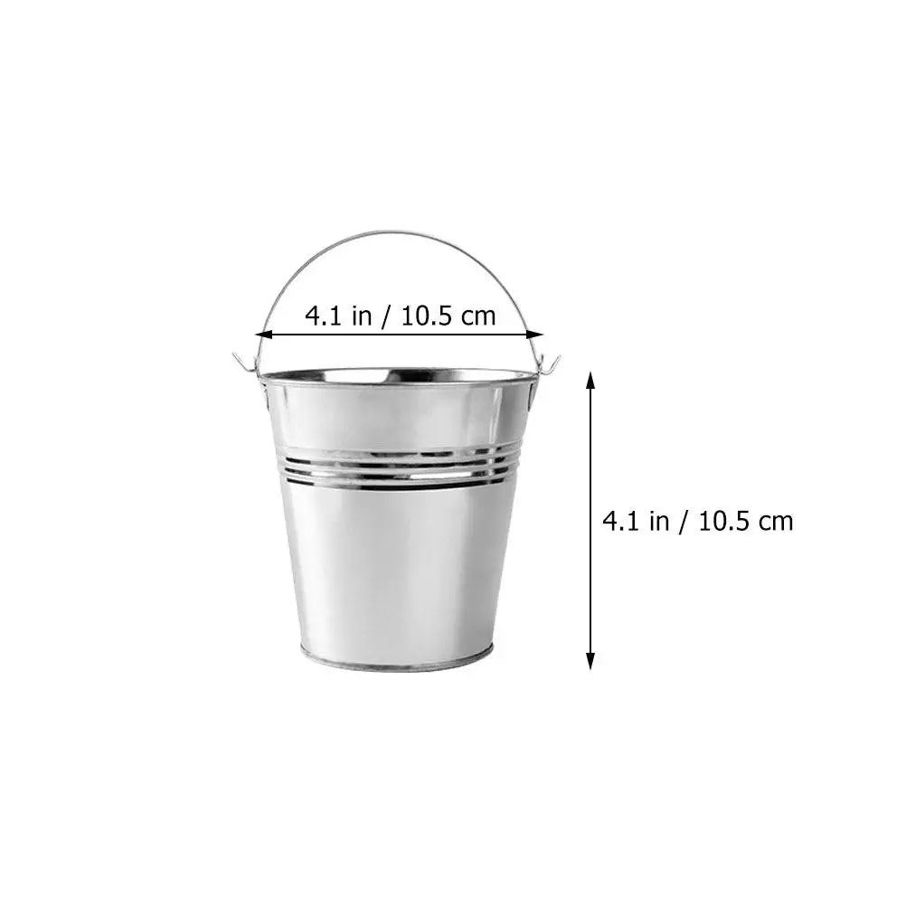 5-Pack Small Tinplate Buckets with Handle – Ice, Chips & Snacks Serving Bucket Set SWANS