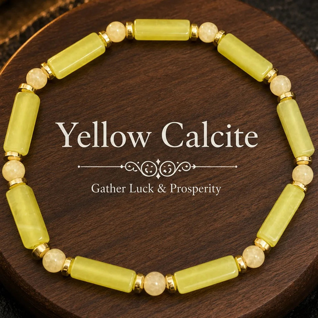 Yellow Crystal Natural Stone Stretch Bracelet | Minimalist Natural Stone Bracelet SWANS Style 5