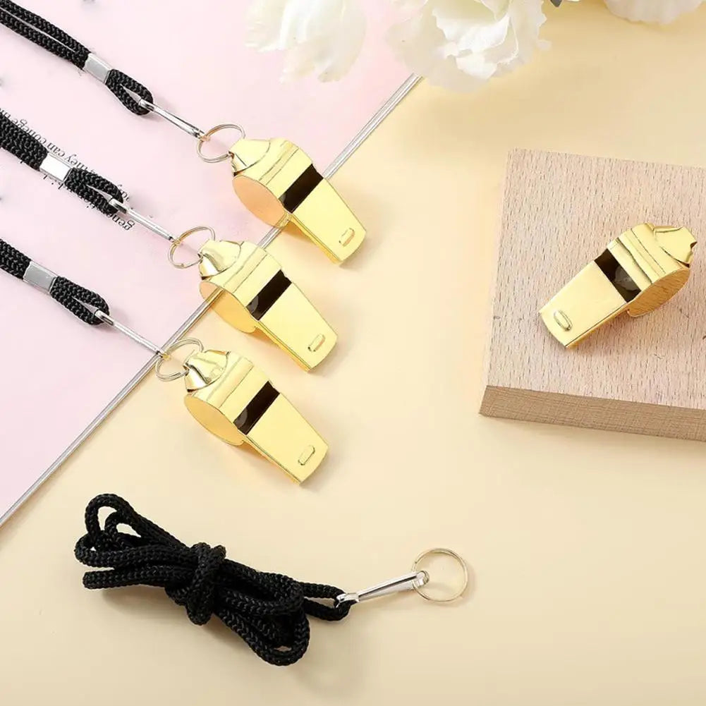 Professional Stainless Steel Referee Whistle with Lanyard Referee Whistle SWANS