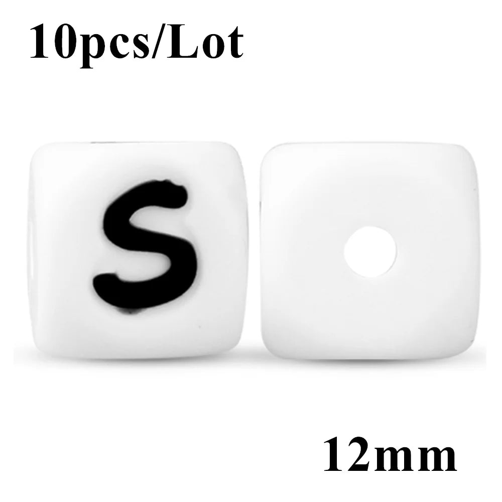 12mm Silicone Letter Beads – DIY Alphabet Jewelry Making Beads Alphabet Craft Beads SWANS S