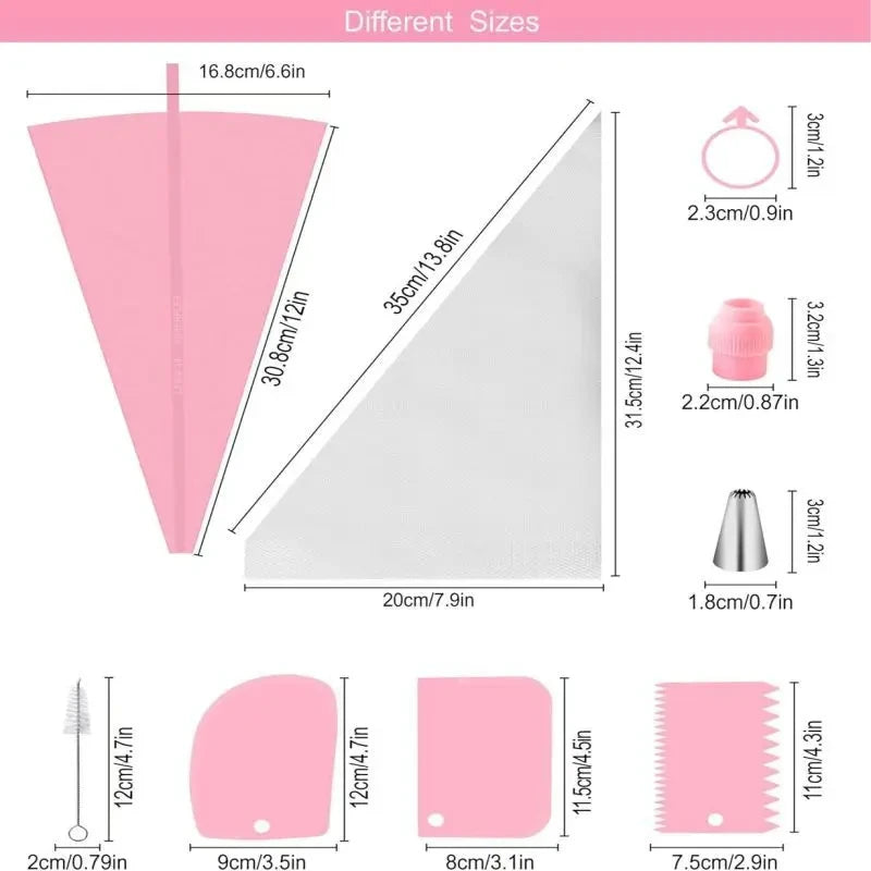 SWANS Piping Bags & Tips Set – Reusable Cake Decorating Kit Cake Decorating Kit SWANS