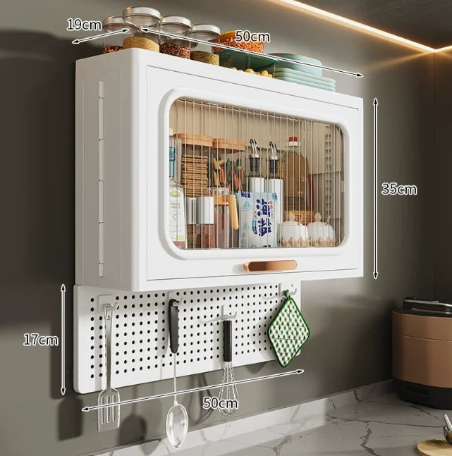 Wall-Mounted Kitchen Rack – Punch-Free Seasoning Storage Box Kitchen Wall Organizer SWANS B