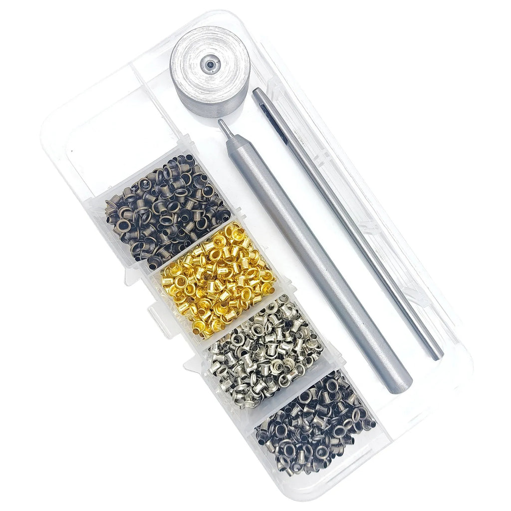 Mini Brass Grommet Eyelets Kit 2mm – 800 Sets + Setting Tools Grommet Eyelet Kit SWANS