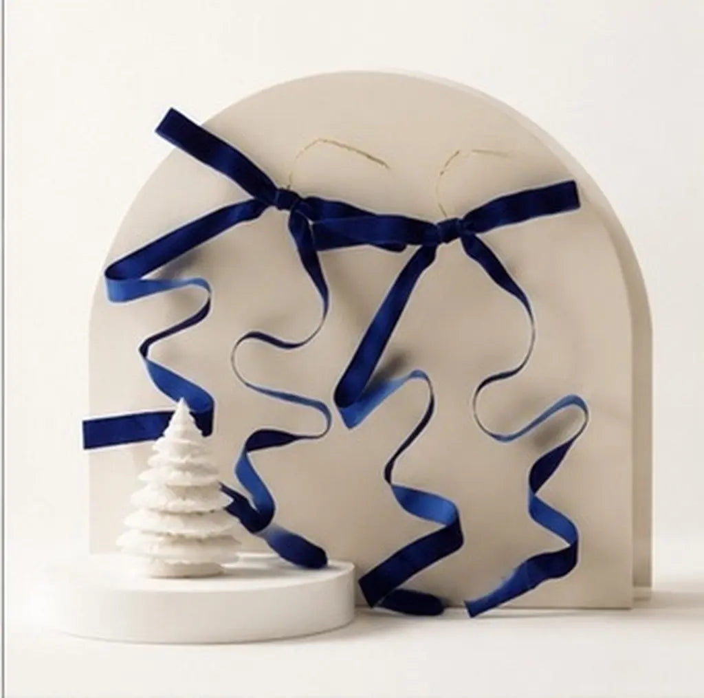4-Pack Christmas Bow Ornaments – Elegant Bowknot Tree Decor Christmas Bow Ornaments SWANS