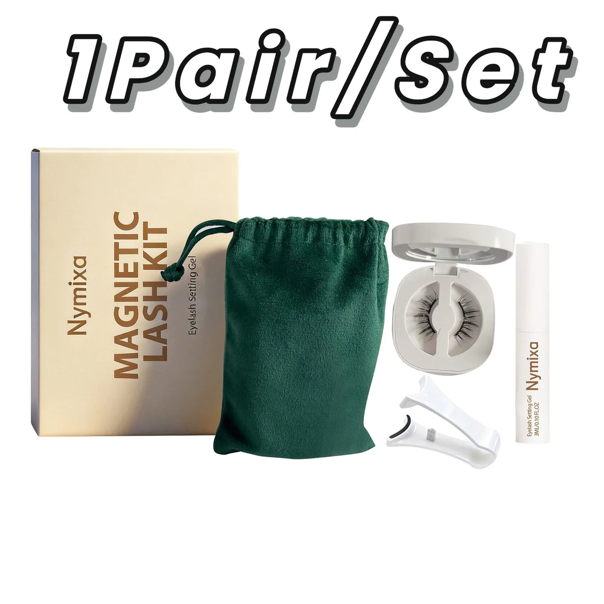 Nymixa Magnetic Eyelashes Kit – 3D Faux Mink No-Glue Lashes Magnetic Eyelashes Kit SWANS Curling Style 1Set