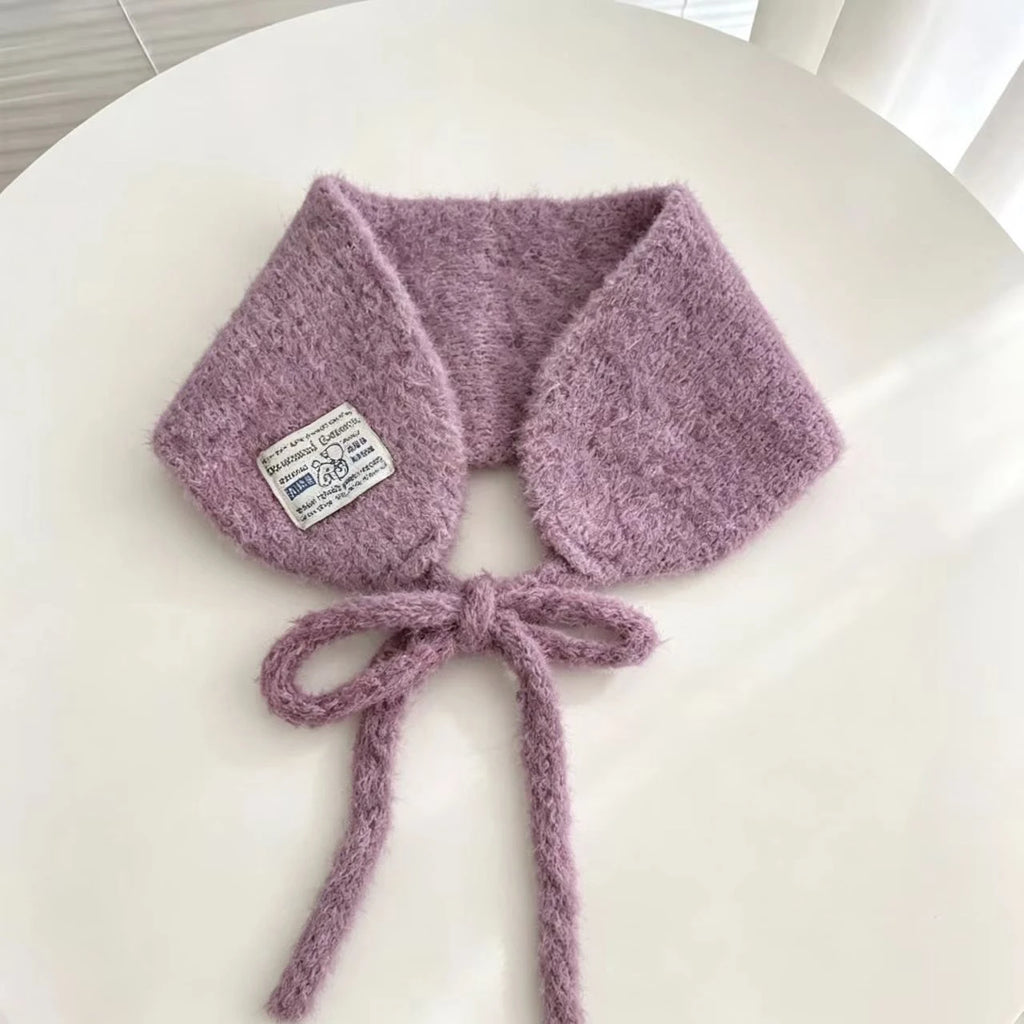 Women's Knit Earmuff Scarf – Windproof Warm Winter Neck Warmer Knit Earmuff Scarf SWANS pink Elastic