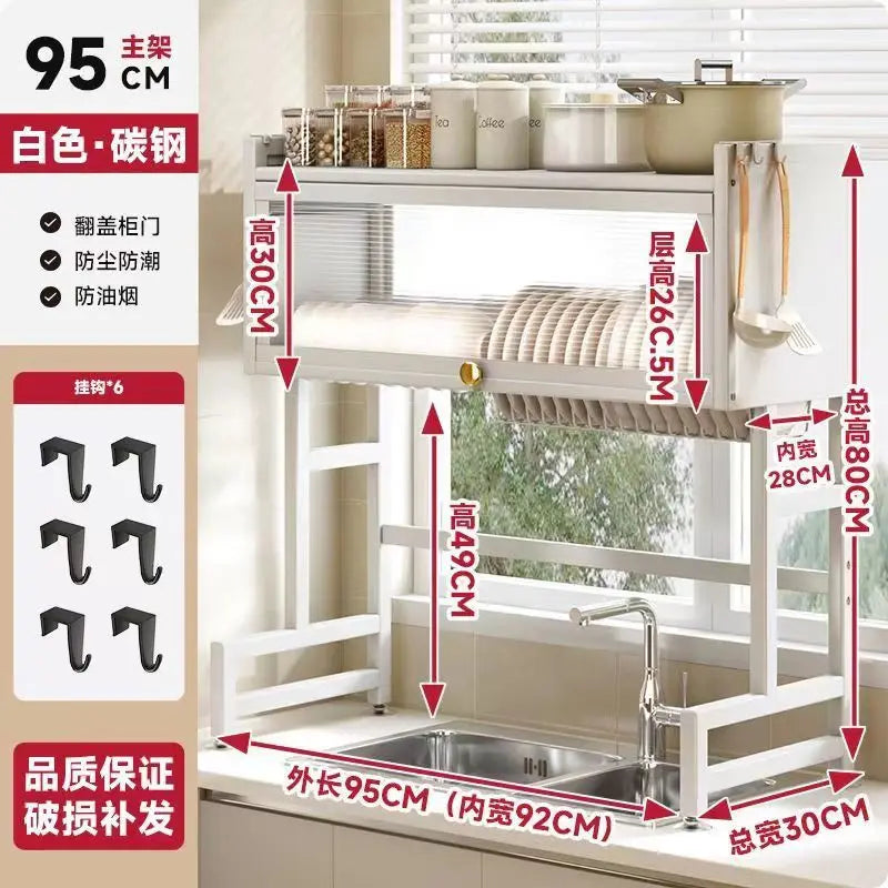 SWANS Dish Drying Rack Countertop Organizer with Drainage Dish Drying Rack SWANS 95cm-CE