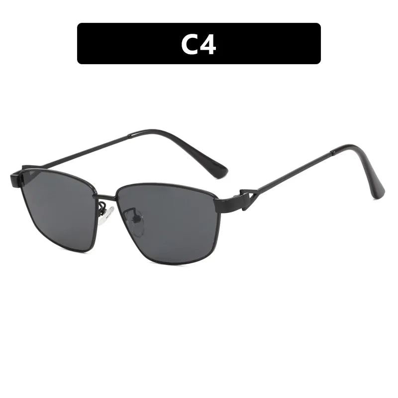 TOYEARN Vintage Square Sunglasses UV400 Metal Steampunk Shades Fashion Sunglasses SWANS Black Black