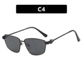 TOYEARN Vintage Square Sunglasses UV400 Metal Steampunk Shades Fashion Sunglasses SWANS Black Black
