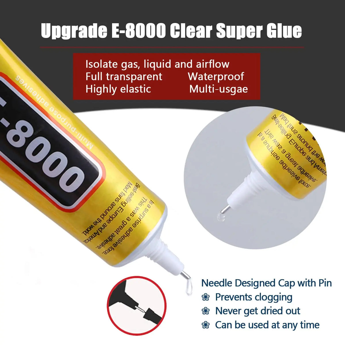 E8000 Super Strong Multi-Purpose Liquid Glue 15–110ml Multipurpose Craft Adhesive SWANS