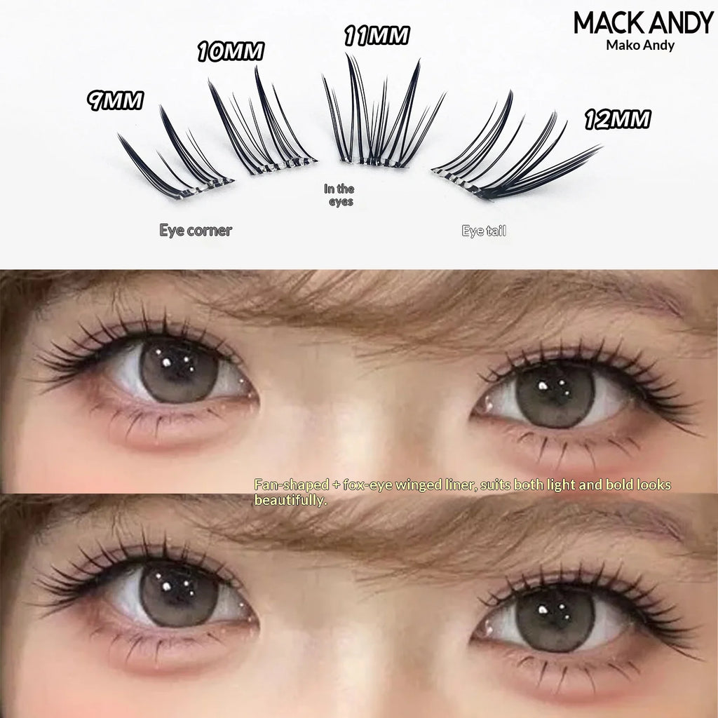Glue-Free Wispy Cat Eye False Lashes – Reusable Manga Style False Eyelashes SWANS